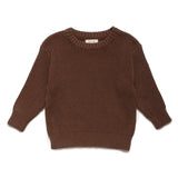 Brown knitted sweater on a white background