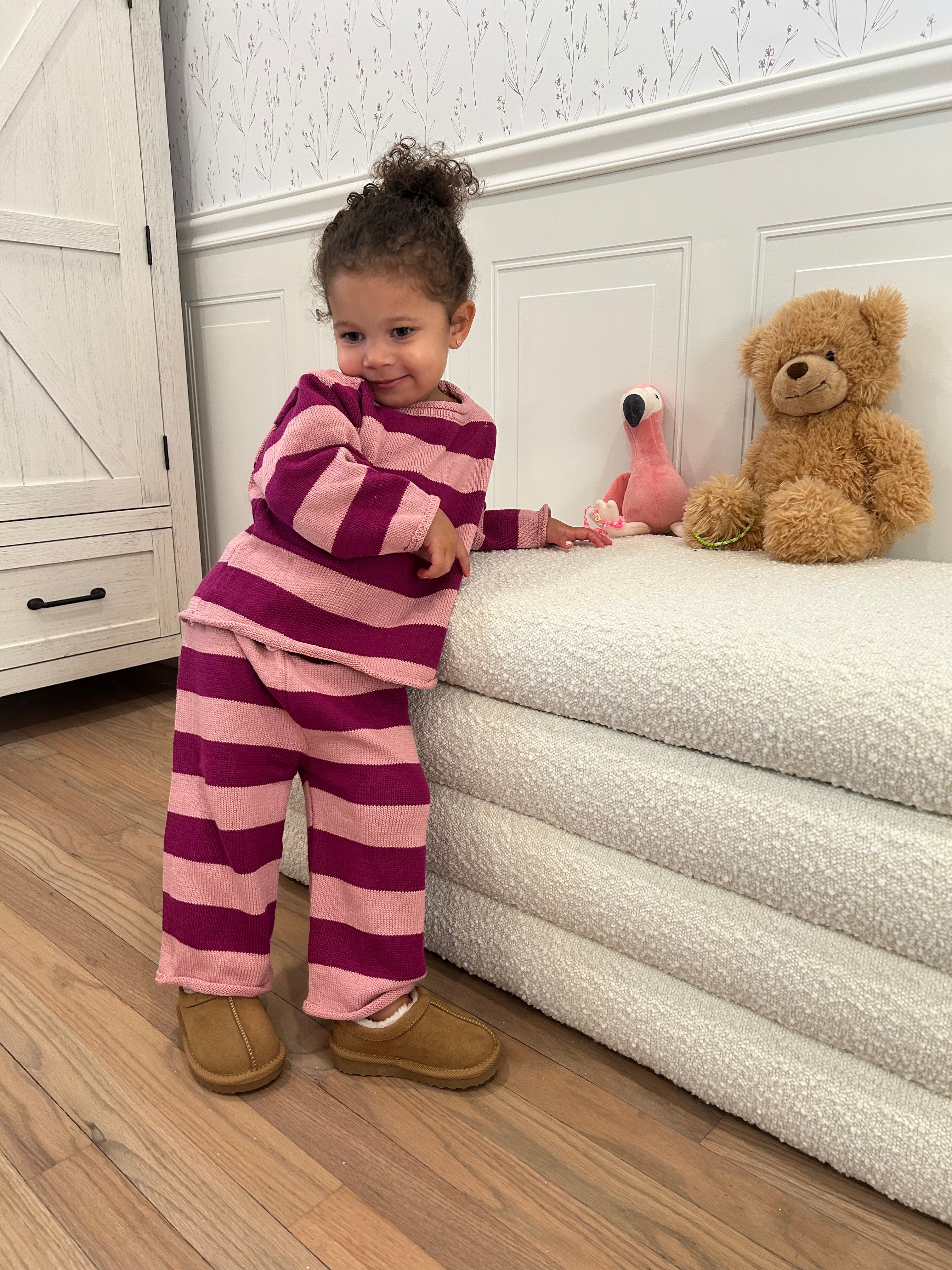 Indie Knit Striped Set