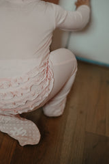 Pretty In Pink Bamboo Ruffle Footie